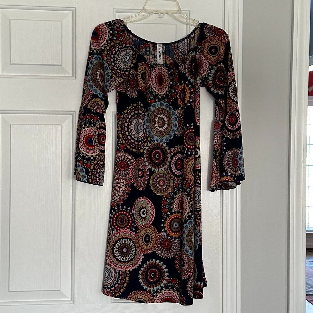 Moonstruck Navy with abstract shapes dress